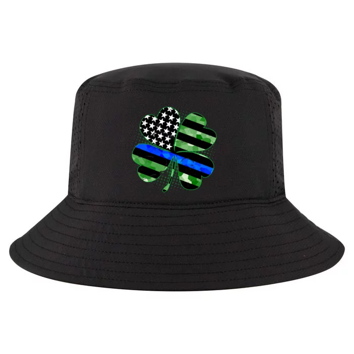 Thin Blue Line St Patrick's Day Irish Clover Cool Comfort Performance Bucket Hat