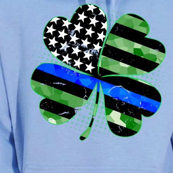 Thin Blue Line St Patrick's Day Irish Clover Unisex Surf Hoodie