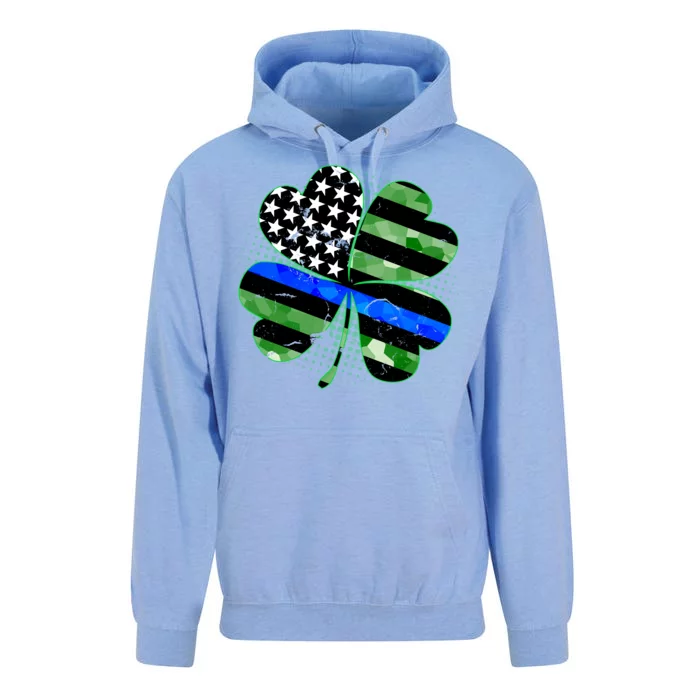 Thin Blue Line St Patrick's Day Irish Clover Unisex Surf Hoodie