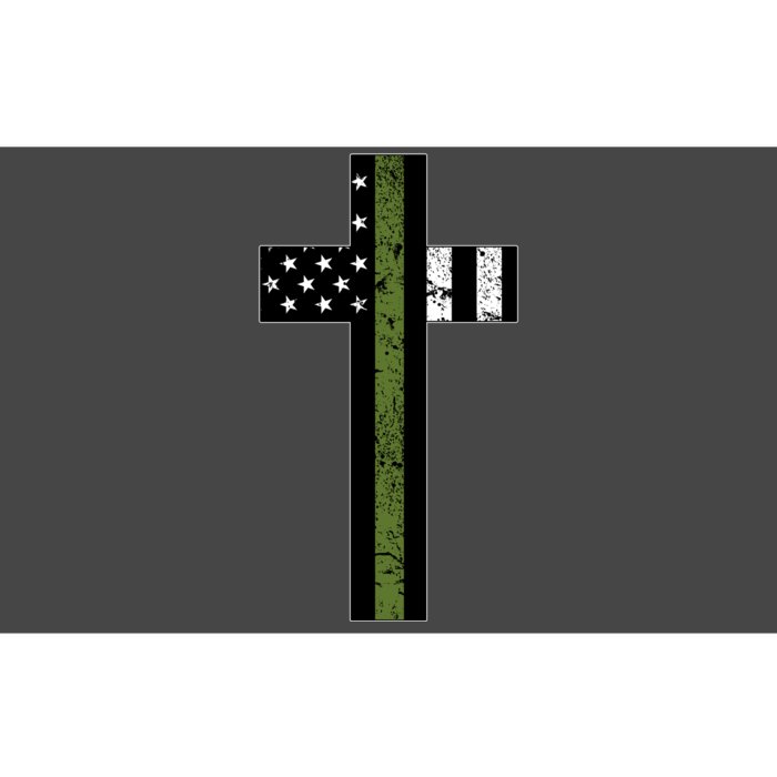 Thin Green Line Cross Military Bumper Sticker