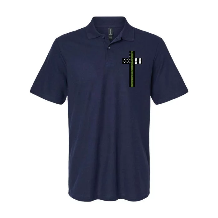 Thin Green Line Cross Military Softstyle Adult Sport Polo