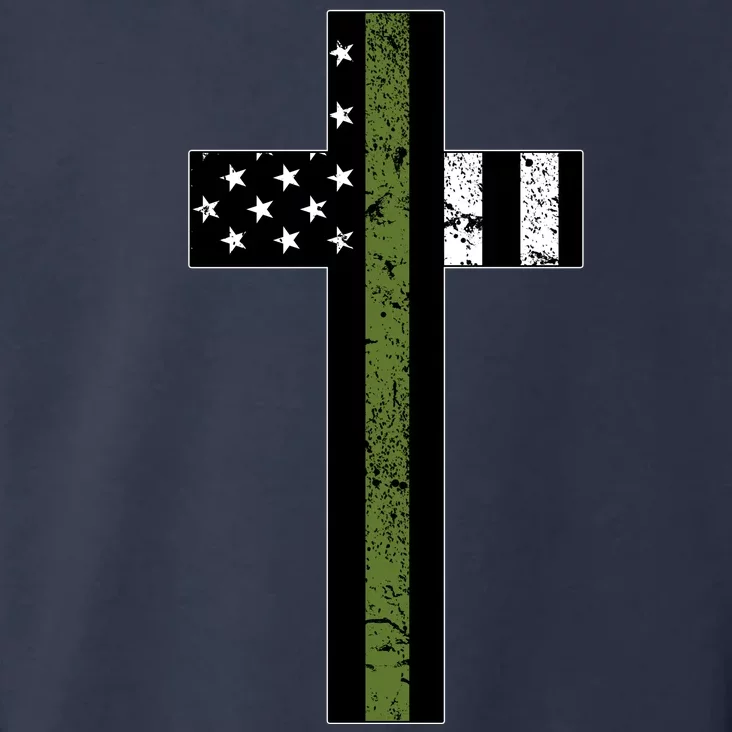 Thin Green Line Cross Military Toddler Hoodie