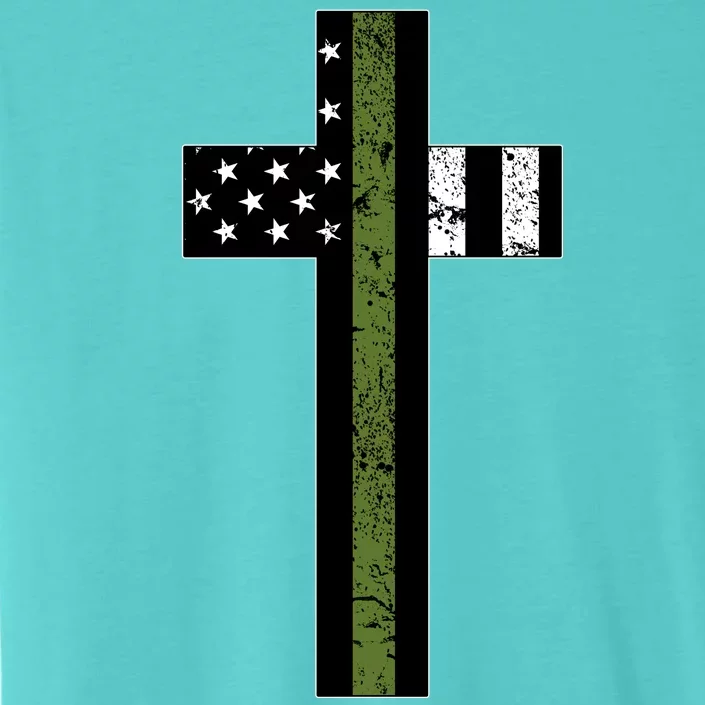 Thin Green Line Cross Military ChromaSoft Performance T-Shirt