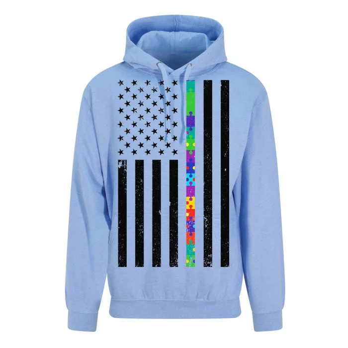 Thin Puzzle Line Autism Flag Unisex Surf Hoodie