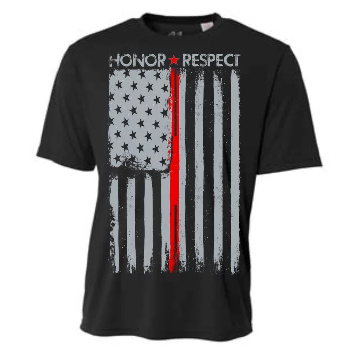 Thin Red Line American Flag Cooling Performance Crew T-Shirt