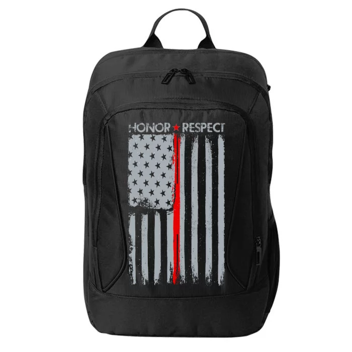 Thin Red Line American Flag City Backpack