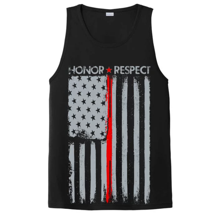 Thin Red Line American Flag Performance Tank