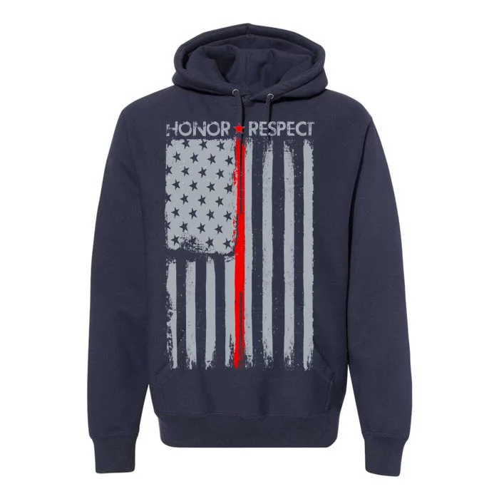 Thin Red Line American Flag Premium Hoodie