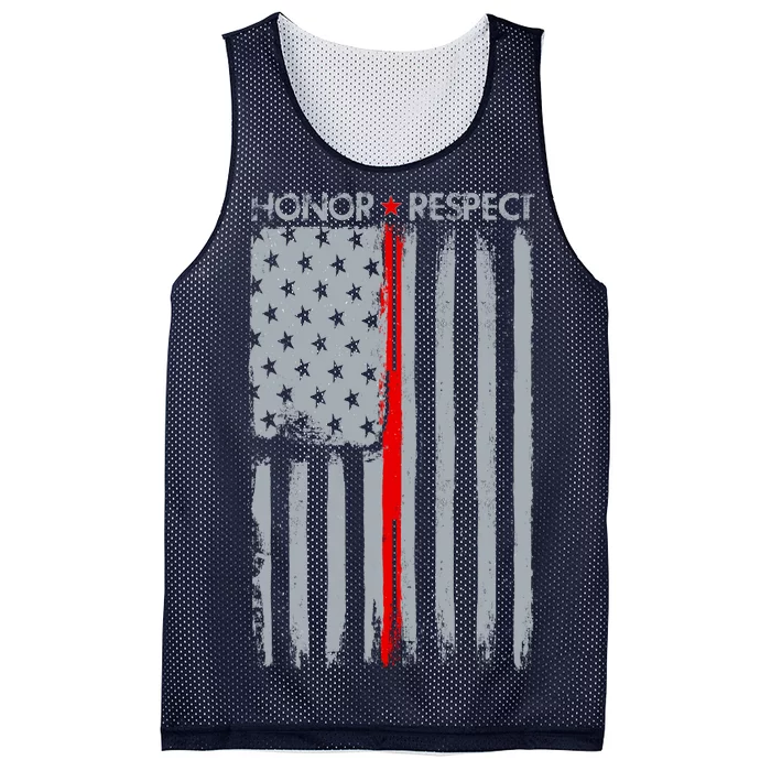 Thin Red Line American Flag Mesh Reversible Basketball Jersey Tank