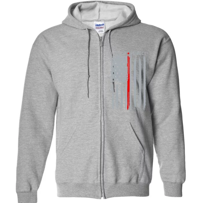 Thin Red Line American Flag Full Zip Hoodie