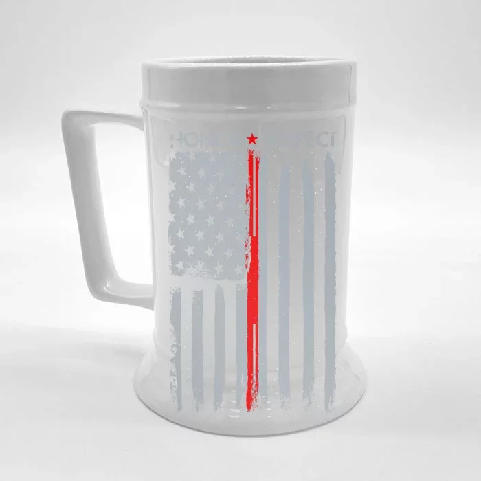 Thin Red Line American Flag Front & Back Beer Stein