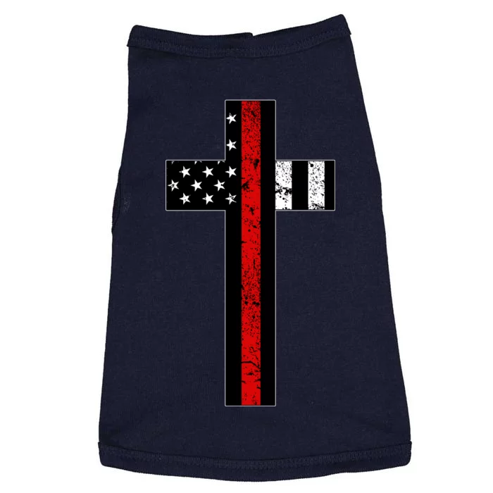 Thin Red Line Cross Firefighter Doggie Tank