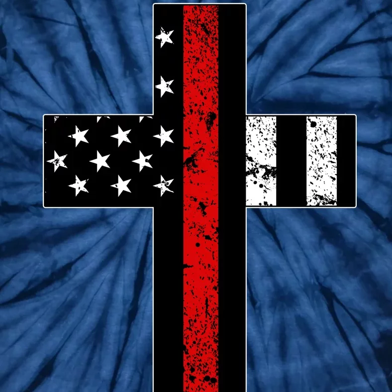 Thin Red Line Cross Firefighter Tie-Dye T-Shirt