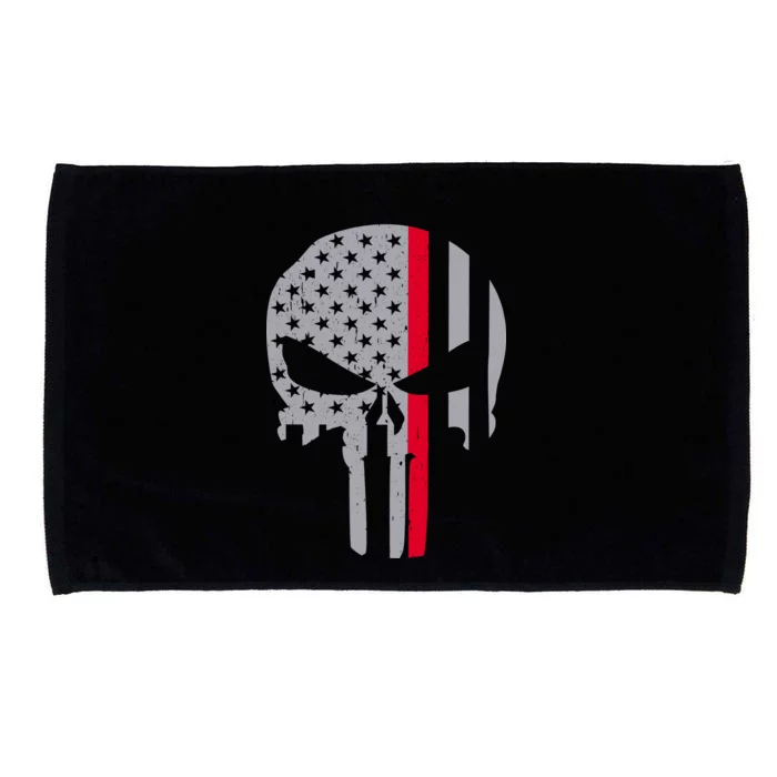 Thin Red Line Skull USA Firefighter Flag Microfiber Hand Towel