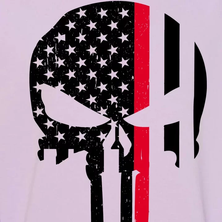 Thin Red Line Skull USA Firefighter Flag Garment-Dyed Sweatshirt