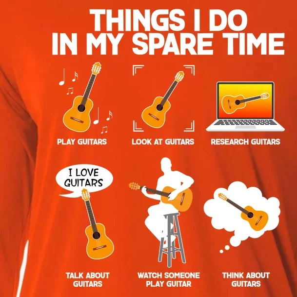 Things I Do In My Spare Time Guitar Fan Cooling Performance Long Sleeve Crew