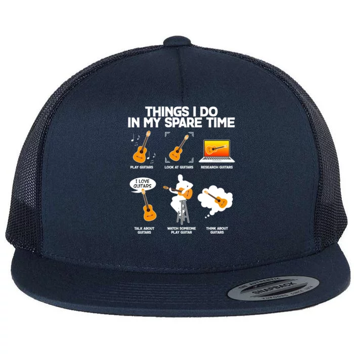 Things I Do In My Spare Time Guitar Fan Flat Bill Trucker Hat