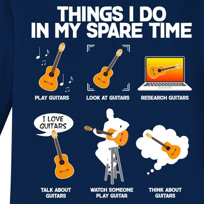 Things I Do In My Spare Time Guitar Fan Baby Long Sleeve Bodysuit