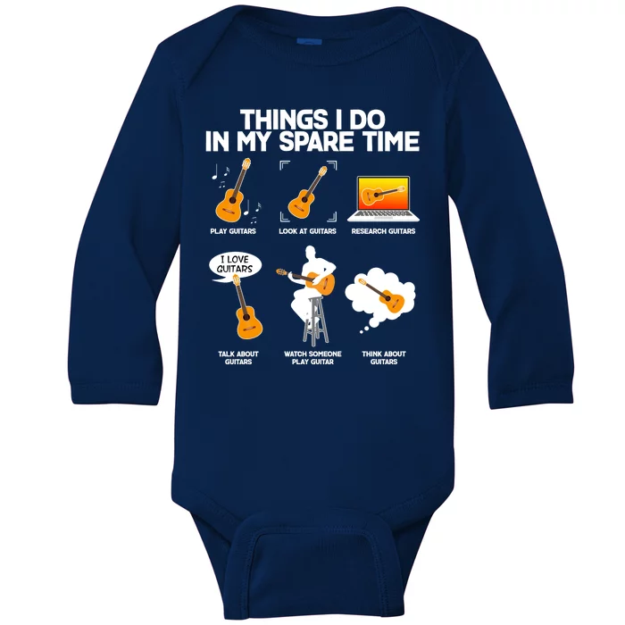 Things I Do In My Spare Time Guitar Fan Baby Long Sleeve Bodysuit