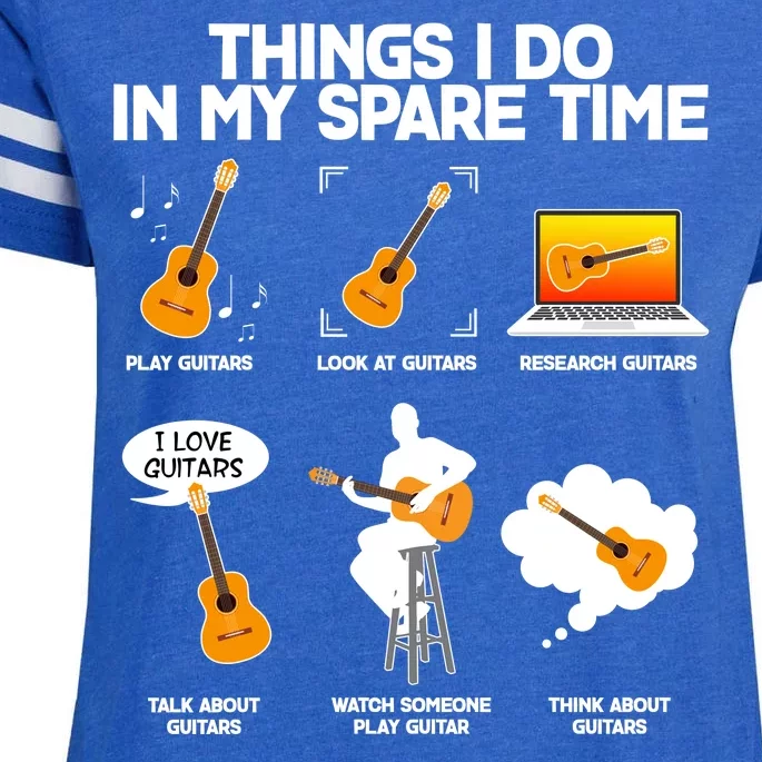 Things I Do In My Spare Time Guitar Fan Enza Ladies Jersey Football T-Shirt