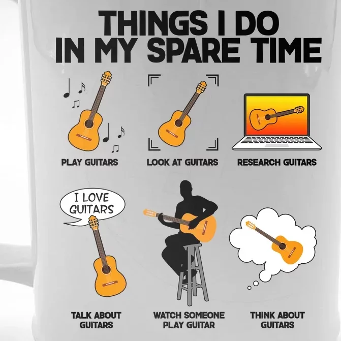 Things I Do In My Spare Time Guitar Fan Front & Back Beer Stein