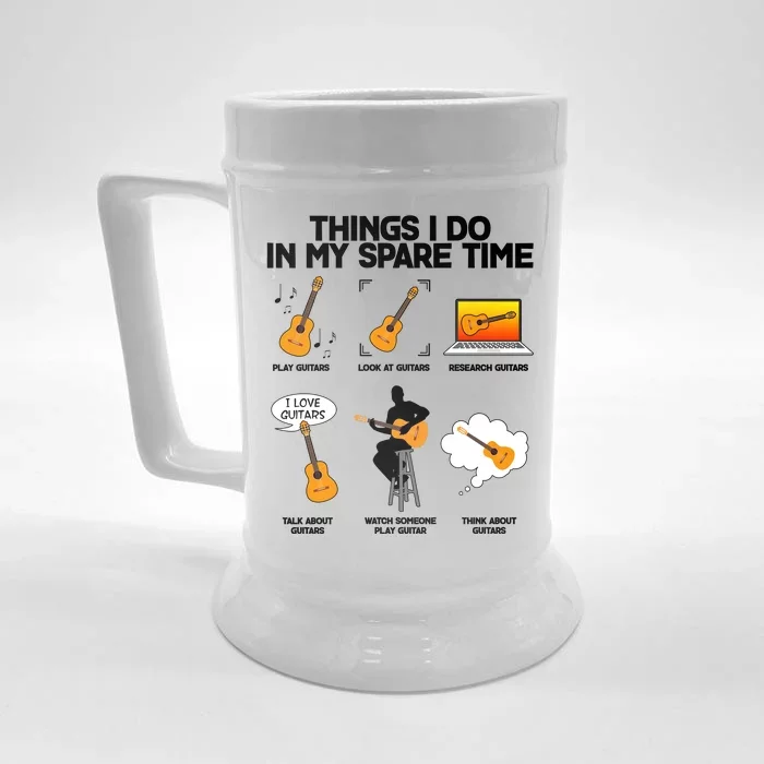 Things I Do In My Spare Time Guitar Fan Front & Back Beer Stein