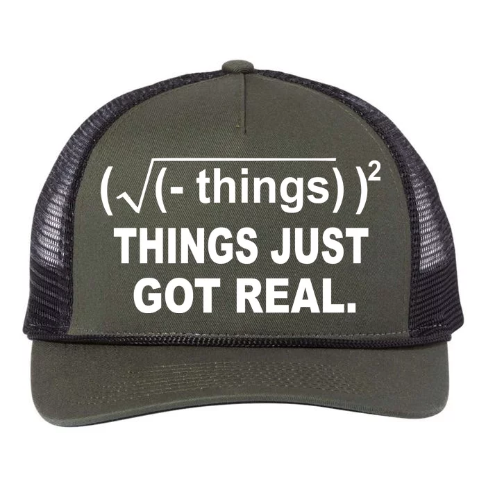 Things Just Got Real Funny Math Retro Rope Trucker Hat Cap