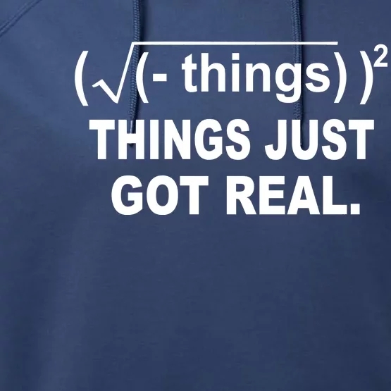 Things Just Got Real Funny Math Performance Fleece Hoodie