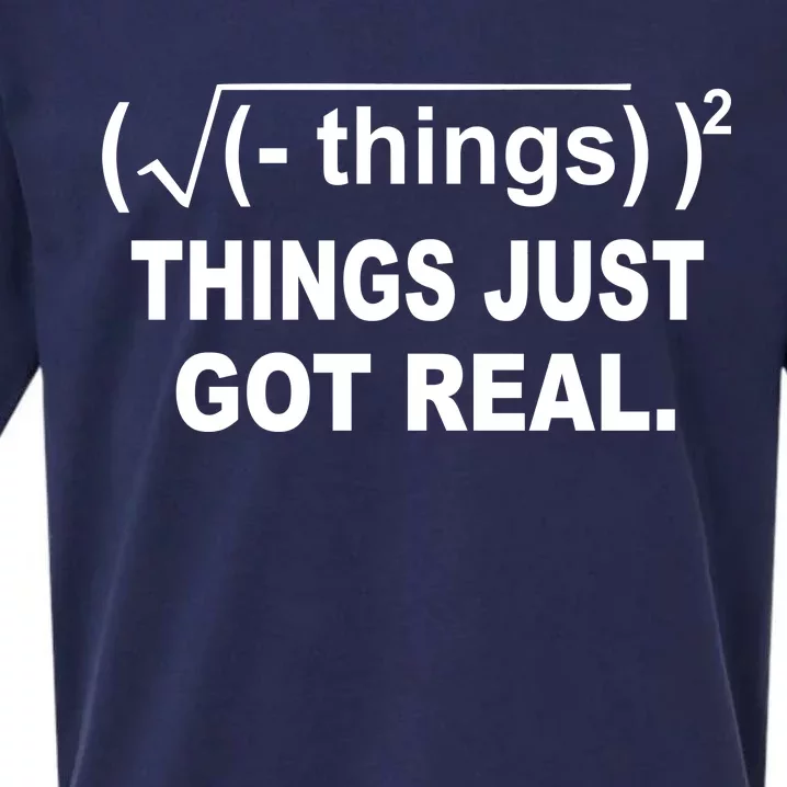 Things Just Got Real Funny Math Sueded Cloud Jersey T-Shirt