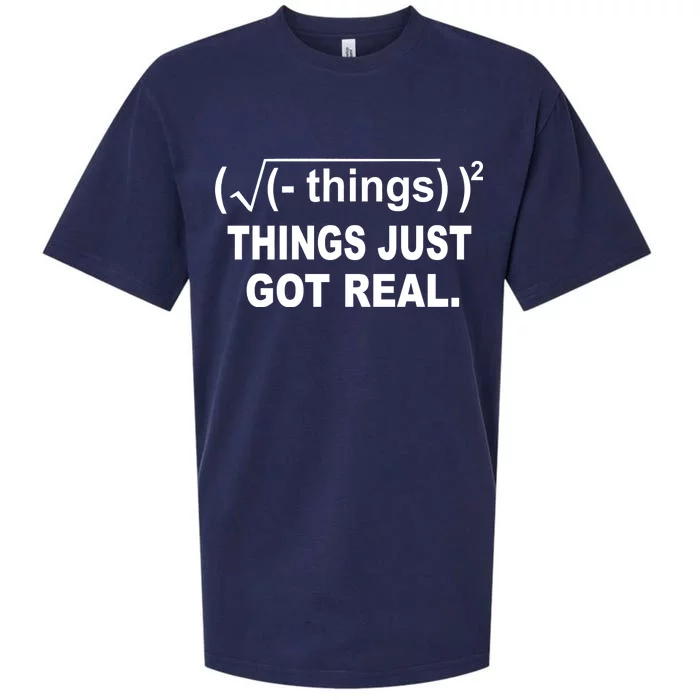 Things Just Got Real Funny Math Sueded Cloud Jersey T-Shirt