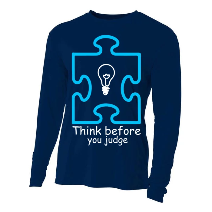 Think Before You Judge Autism Awareness Cooling Performance Long Sleeve Crew