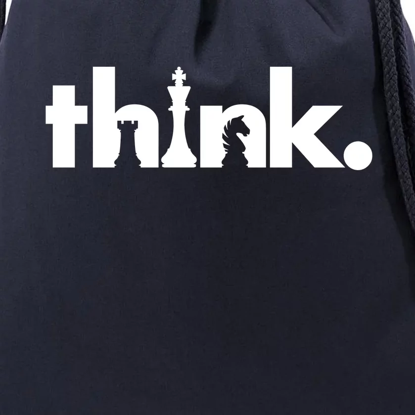 Think Chess Lover King Knight Rook Drawstring Bag