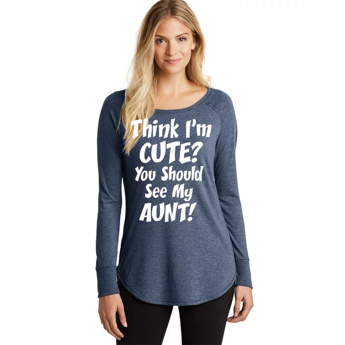 Think I'm Cute? See My Auntie Women's Perfect Tri Tunic Long Sleeve Shirt