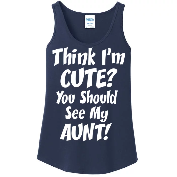 Think I'm Cute? See My Auntie Ladies Essential Tank