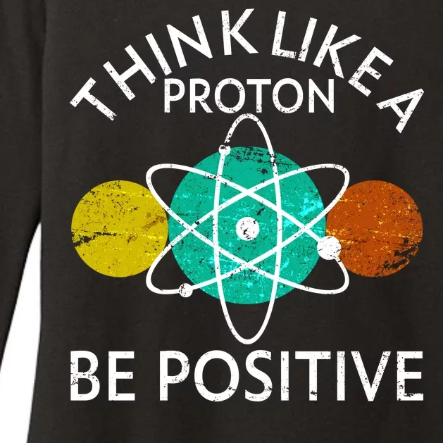 Think Like A Proton Be Positive Womens CVC Long Sleeve Shirt