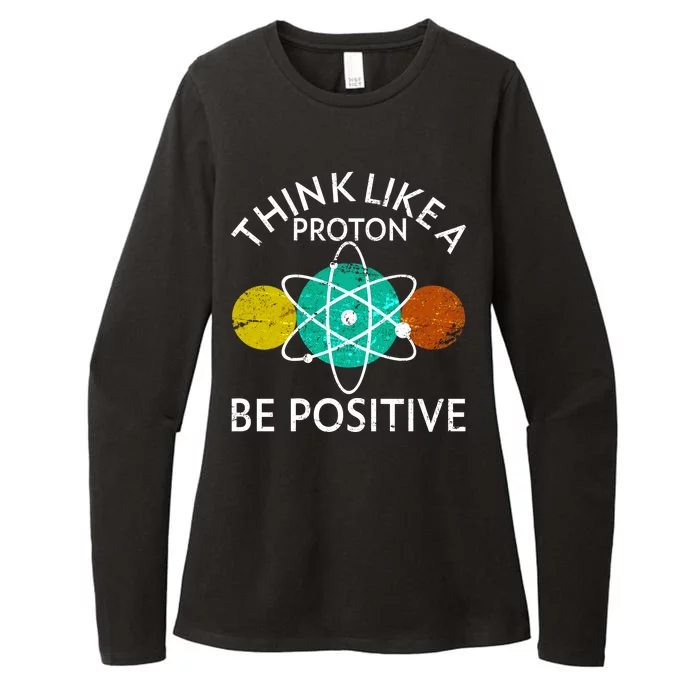 Think Like A Proton Be Positive Womens CVC Long Sleeve Shirt