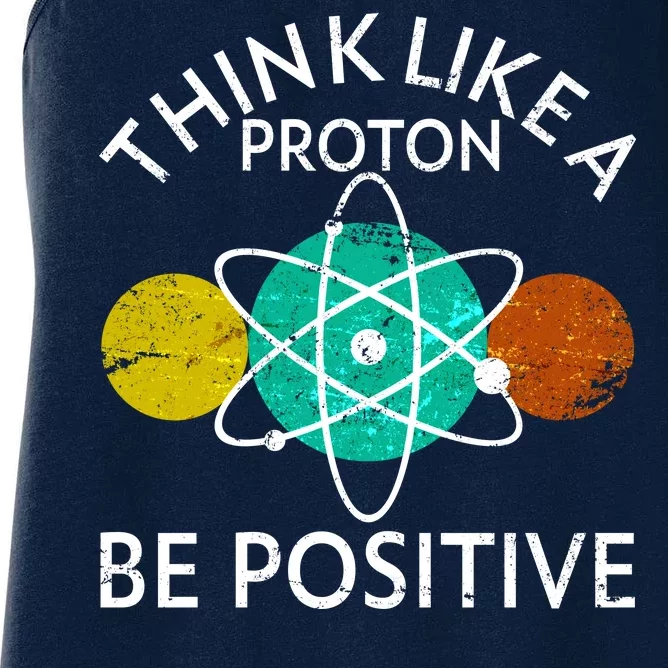 Think Like A Proton Be Positive Women's Racerback Tank