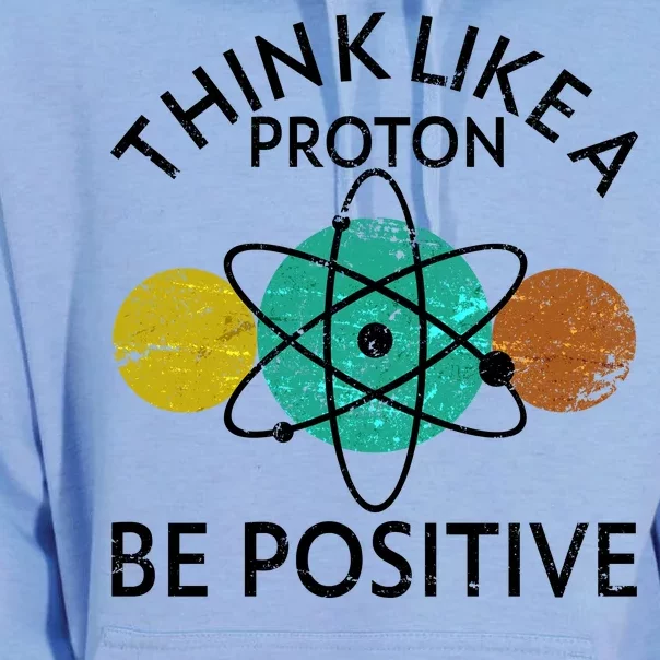 Think Like A Proton Be Positive Unisex Surf Hoodie