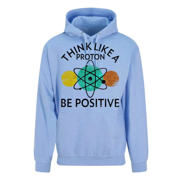 Think Like A Proton Be Positive Unisex Surf Hoodie