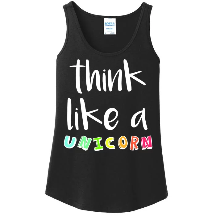 Think Like A Unicorn Ladies Essential Tank