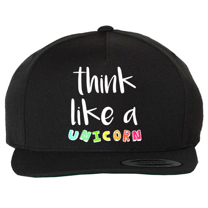 Think Like A Unicorn Wool Snapback Cap