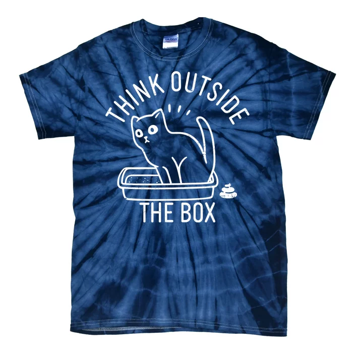 Think Outside The Box Cat Poop Tie-Dye T-Shirt