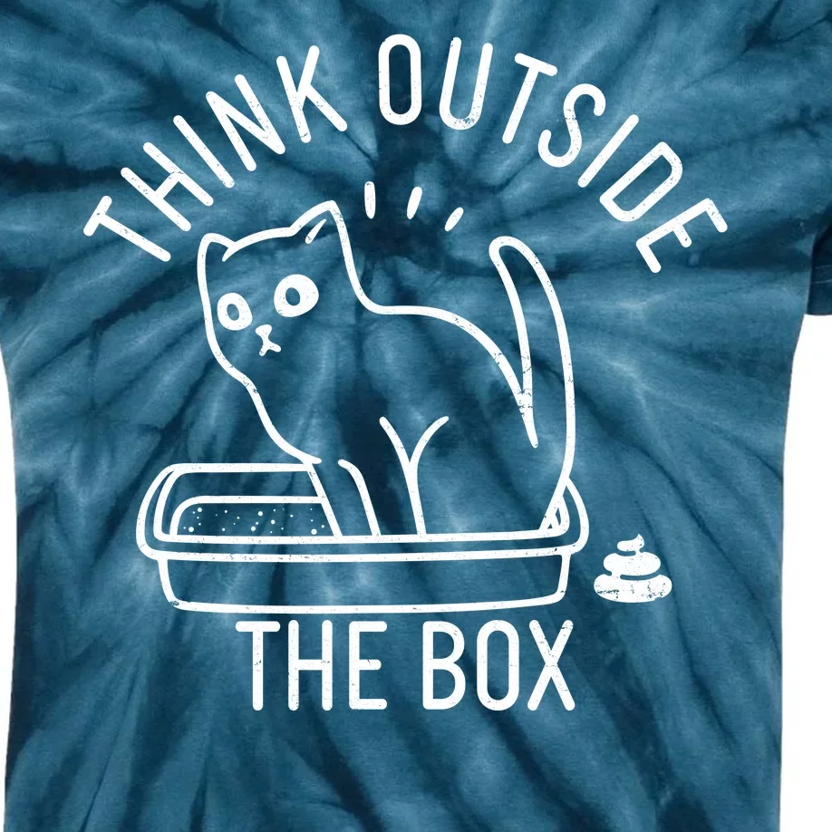 Think Outside The Box Cat Poop Kids Tie-Dye T-Shirt