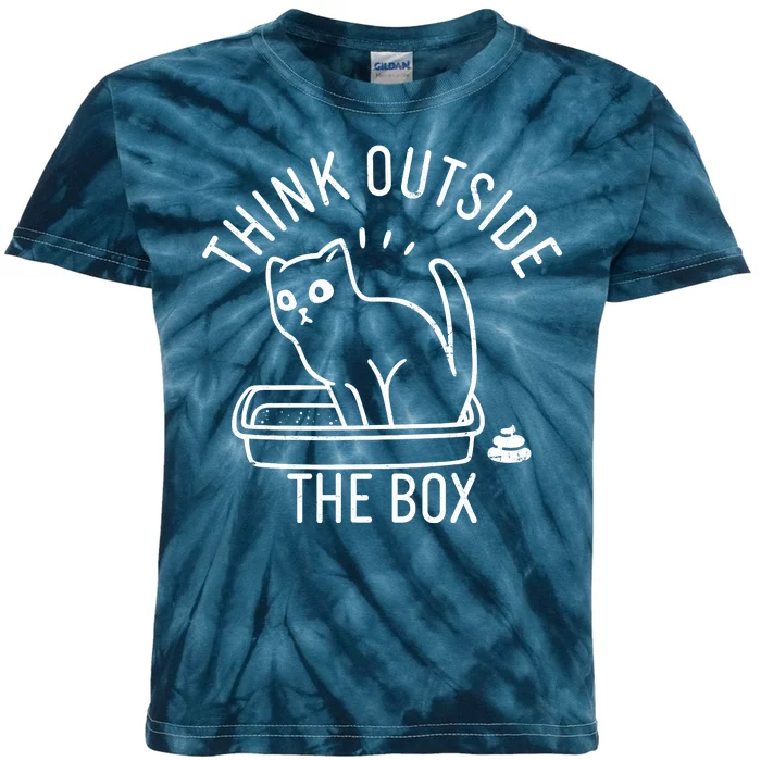 Think Outside The Box Cat Poop Kids Tie-Dye T-Shirt