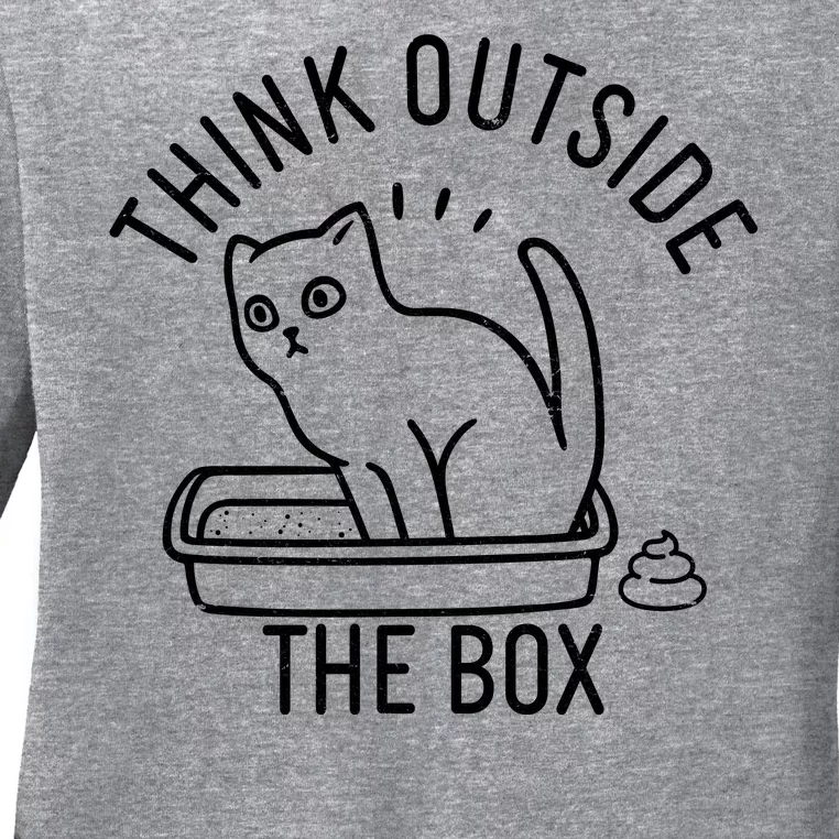 Think Outside The Box Cat Poop Ladies Long Sleeve Shirt