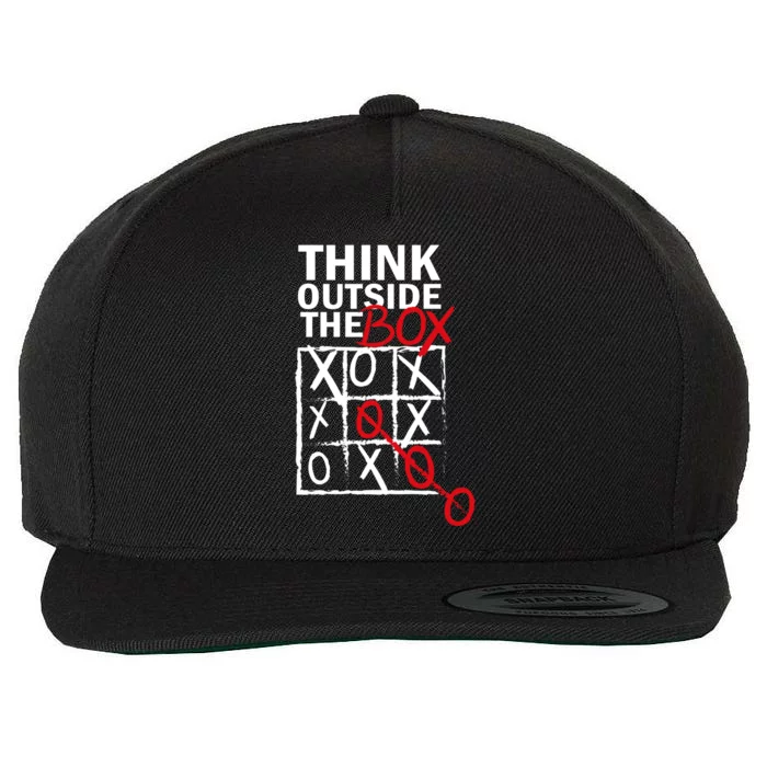 Think Outside The Box Tic Tac Toe Wool Snapback Cap