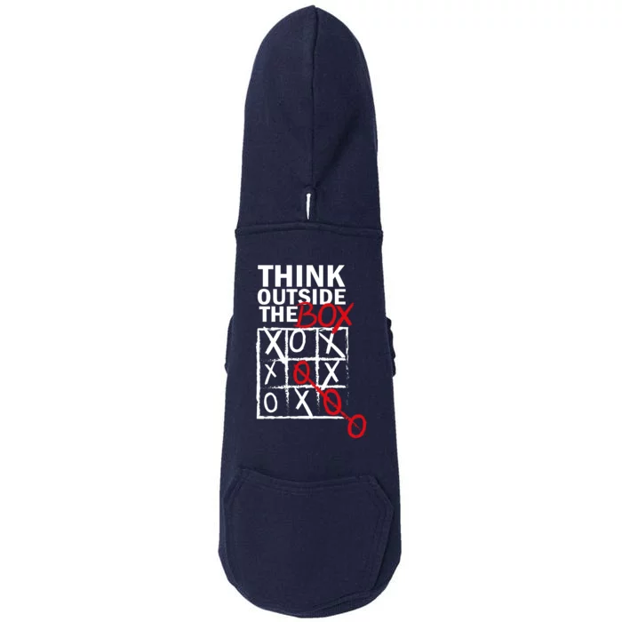 Think Outside The Box Tic Tac Toe Doggie 3-End Fleece Hoodie