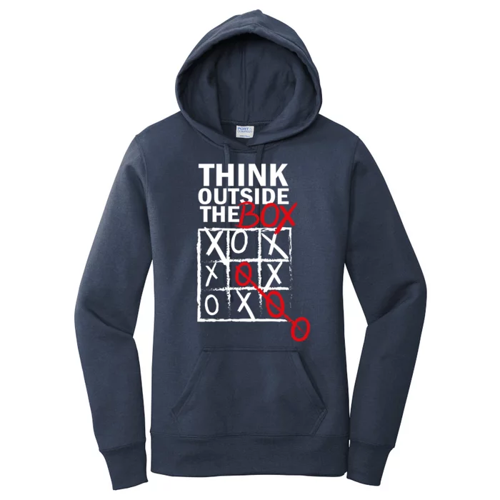 Think Outside The Box Tic Tac Toe Women's Pullover Hoodie