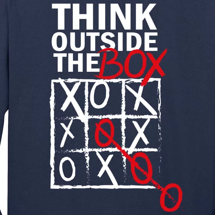 Think Outside The Box Tic Tac Toe Tall Long Sleeve T-Shirt