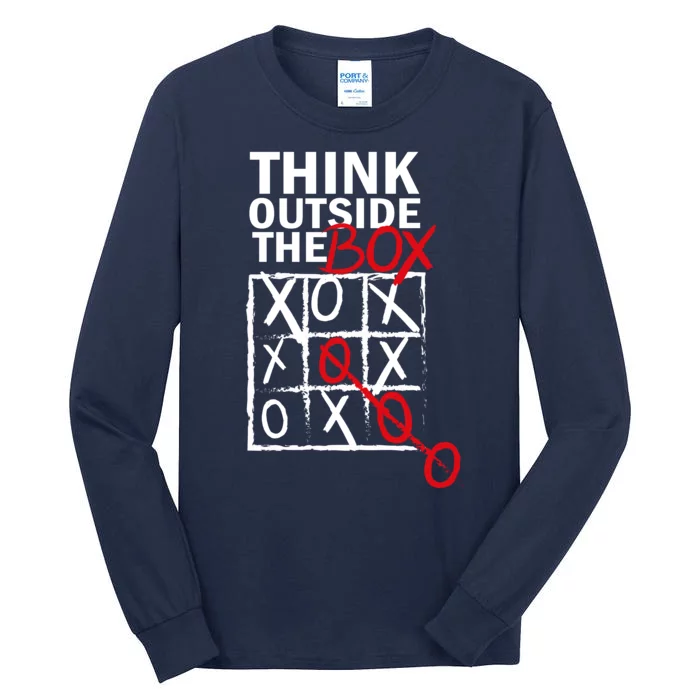 Think Outside The Box Tic Tac Toe Tall Long Sleeve T-Shirt